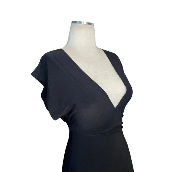 Norma Kamali V Neck Rectangle Gown in Black Small New Womens Long Dress - Picture 7 of 16